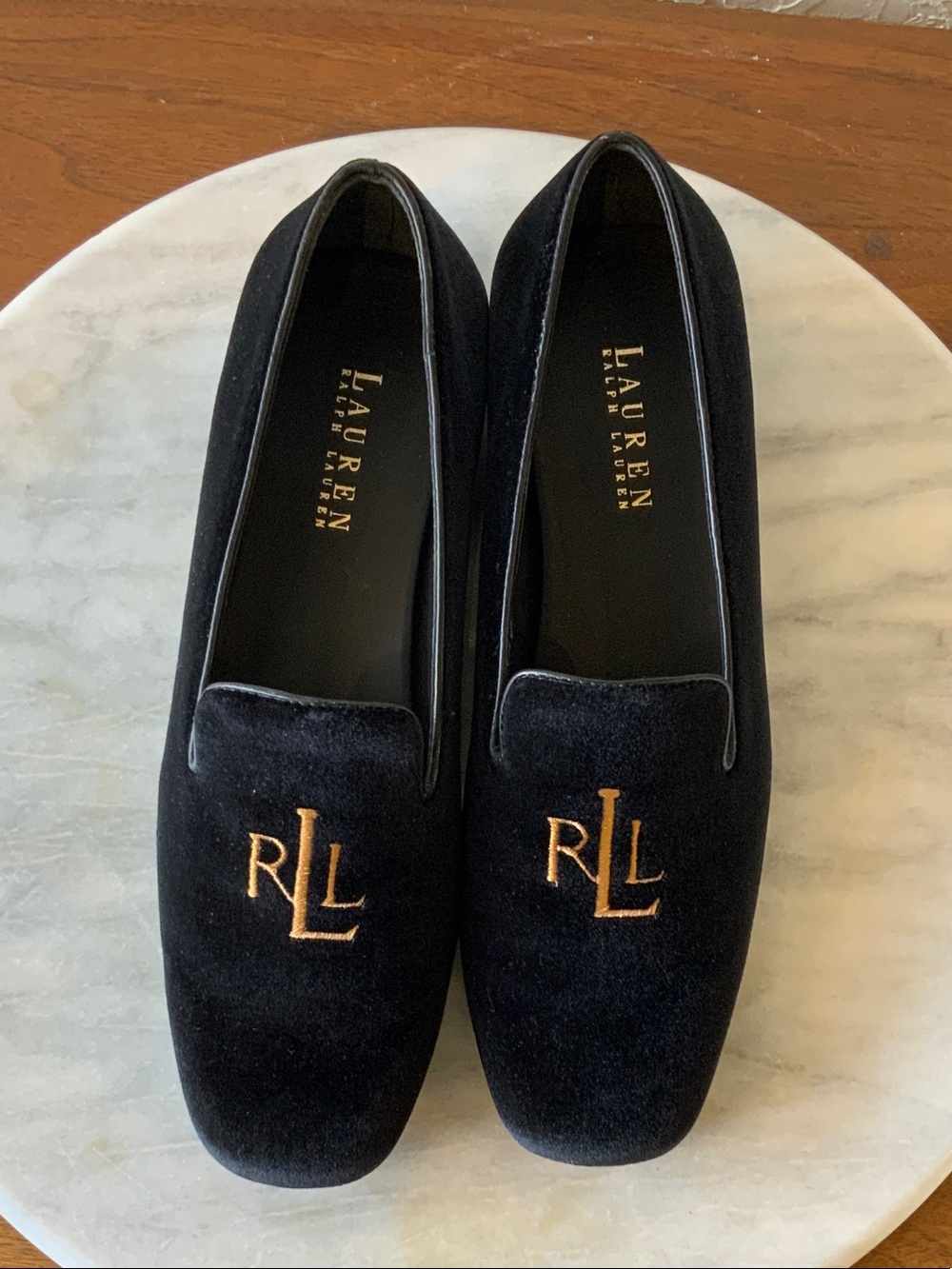 Lauren Ralph Lauren Black Velvet Loafers - Picture 1 of 8